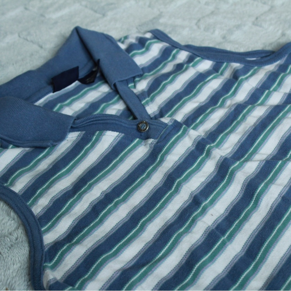Route 66 Blue and White Striped Shirt